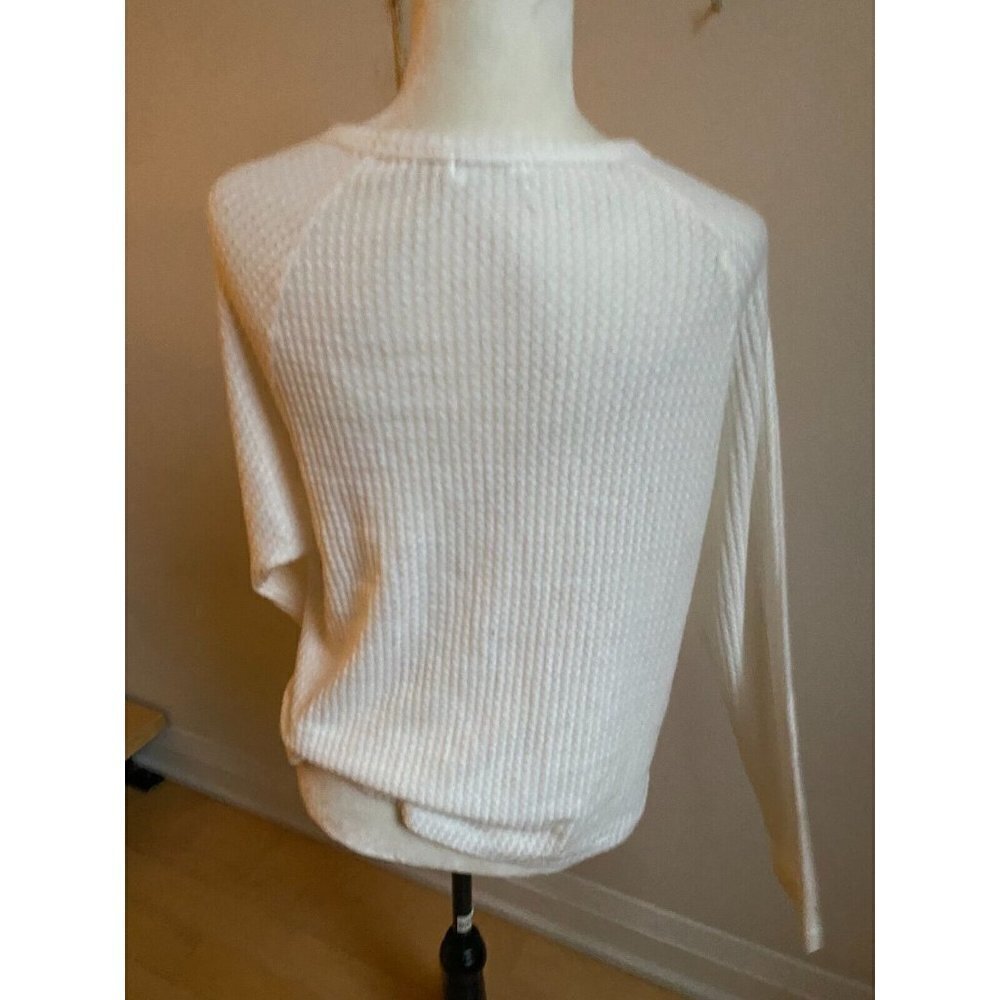 Bp henley long sleeve BNWOT white top sz medium womens snap button oversize - Picture 4 of 6
